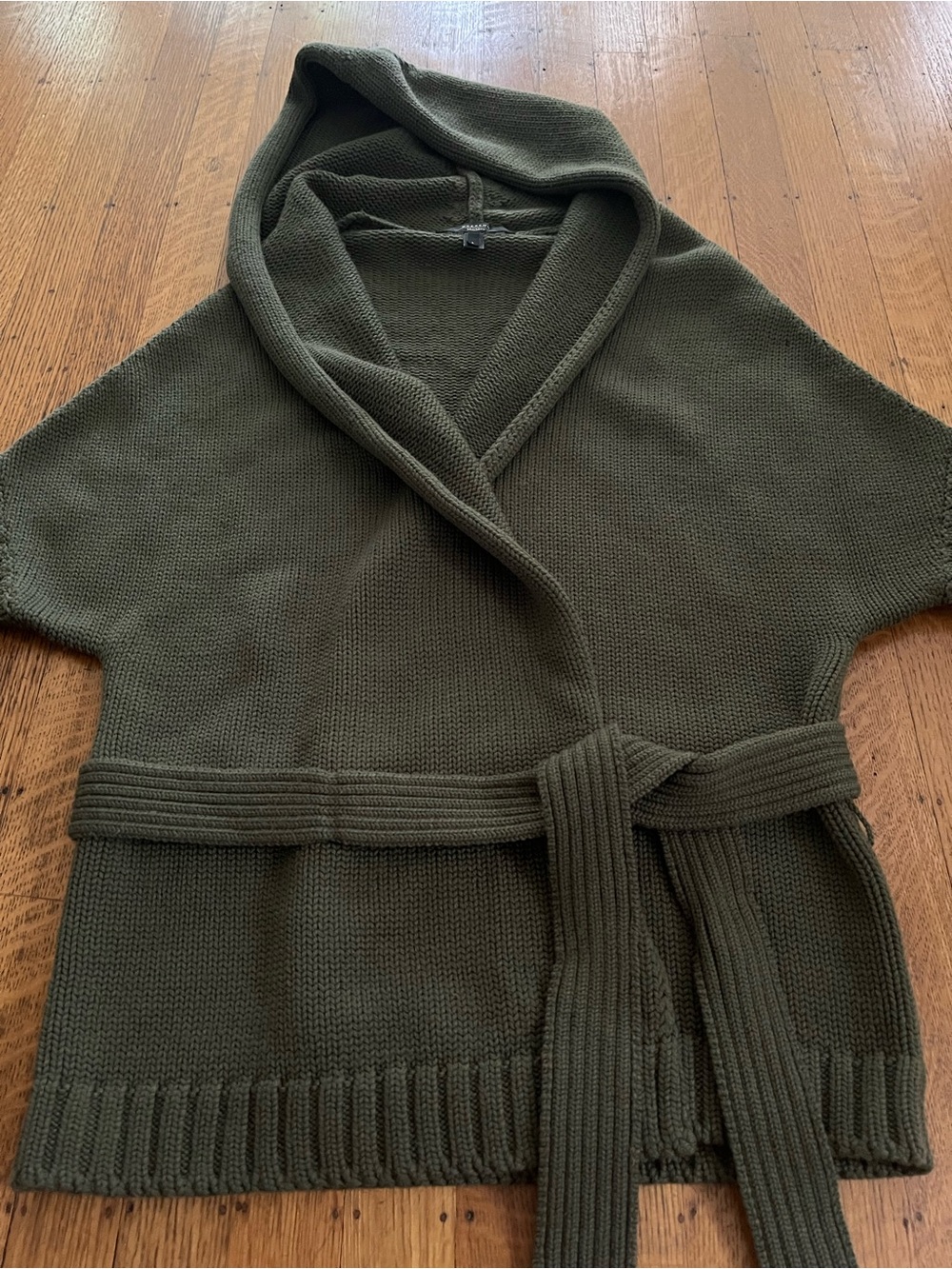 MaxMara Weekend Olive Knit Hooded Sweater - Picture 1 of 14